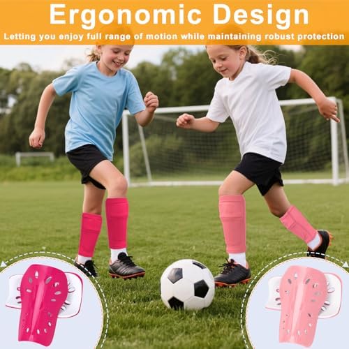 2 Pairs Shin Guards Soccer for Kids,Shin Pads Extra Lightweight Breathable Slide in Shin Guard for Football Training Match Outdoor Activities Protective Slip-in Shin Guards for Boys Girls - Image 5