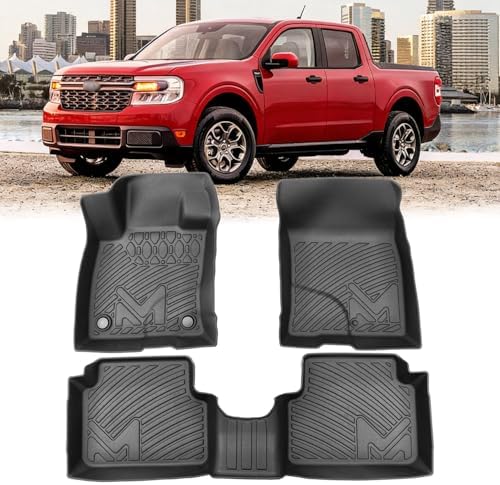 TPE Automotive Floor Mats Custom for 2022-2026 Ford Maverick (Not for Hybrid) &21-25 Bronco Sport, All Weather Cover Protection Waterproof Black Floor Liner Front & Rear Row Full Set Car Mats, 3PCS by CMVTAuto