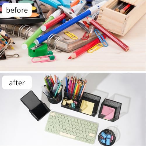 6 Pack Mesh Metal Desk Organizer Office Stationery Storage Set - Image 6