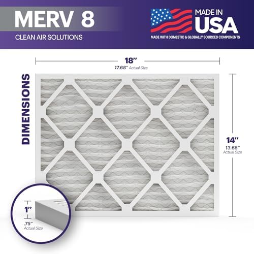 BNX TruFilter 14x18x1 Air Filter MERV 8 (4-Pack) - MADE IN USA – Dust & Pet Defense Electrostatic Pleated Air Conditioner HVAC AC Furnace Filters for Dust, Pet, Mold, Pollen MPR 600 – 700 & FPR 5 - Image 2