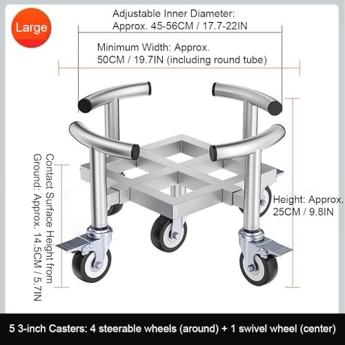 Stainless Steel Rolling Cart, Heavy Duty Commercial Rolling Stand with Locking Casters for Kitchen, Warehouse and Industrial Equipment(Large) - Image 2