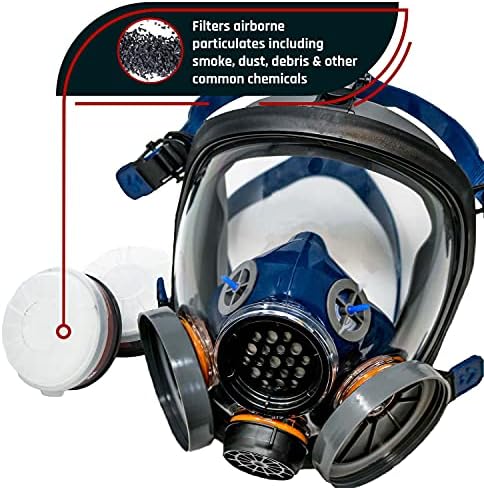 Parcil Distribution Full Face Respirator Mask - Air Purifying, Organic Vapor & Particulate - Industrial Use - CE Tested - Image 4