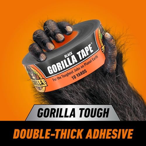 Gorilla Tape, Duct, Utility, Triple Layer Strength, Indoor & Outdoor, Weather Resistant Shell, 1.88 in x 10 yd, Black, (Pack of 6) - Image 2