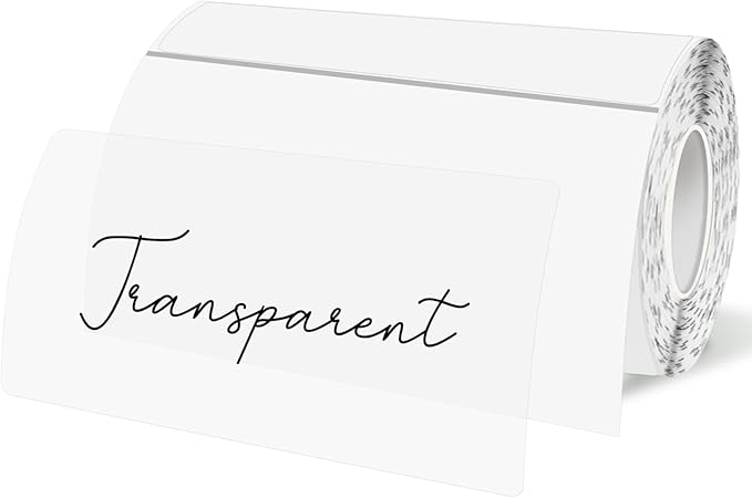 Transparent Thermal Labels Stickers 2x4 Inch, Self-Adhesive Clear Waterproof by Unknown