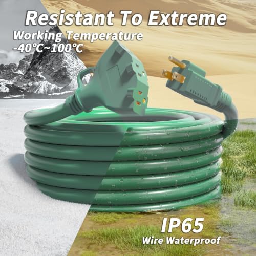 PlugSaf 25 FT 16/3 Outdoor Extension Cord with Multiple Outlets Green - Image 5