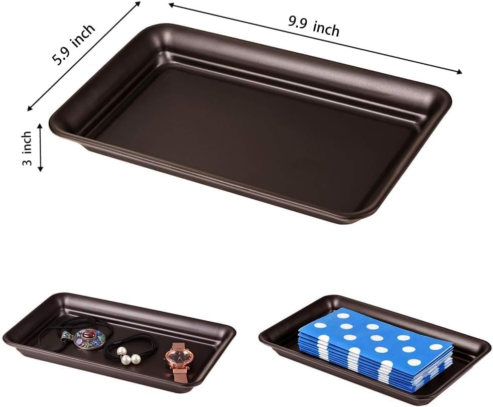 SheeChung Metal Vanity Tray, Bathroom Counter Storage Tray, Bronze - Image 3
