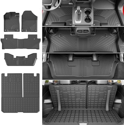 powoq 7 Seats Floor Mats Cargo Mat Compatible with 2016-2022 Honda Pilot by powoq