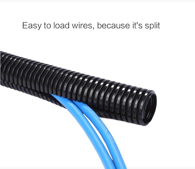 Alex Tech 10ft-1/4" 10ft-3/8" 10ft-1/2" Split Wire Loom Tubing - Image 5