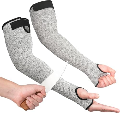 OriStout Cut Resistant Work Sleeves with Tumb Hole, Grey, 4 Pairs by OriStout