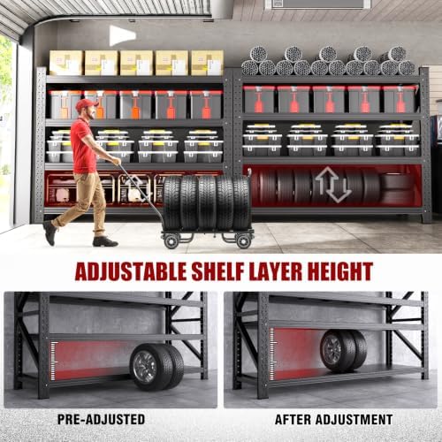 5000LBS Heavy Duty Storage Shelves, 59"W Adjustable Garage Shelving Unit, Rust Proof Large Metal Storage Rack, 20"Dx59"Wx54.3"H Industrial Shelving for Warehouse, Basement, Shop, Supermarket - Image 5