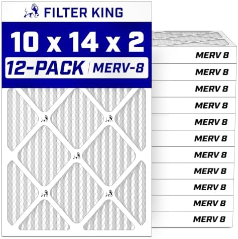 Filter King 10x14x2 Air Filter MERV 8, AC Furnace Filters (12-Pack) by FilterKing
