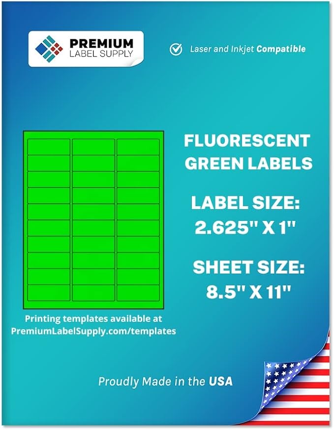 Premium Label Supply Bright Neon Color Fluorescent Stickers by PremiumLabelSupply