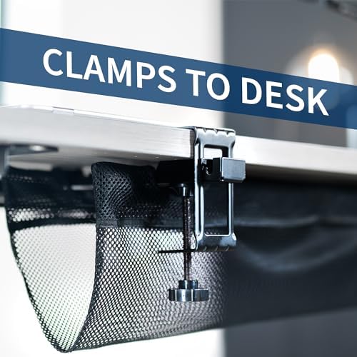 VIVO Black Clamp-on 44 in Mesh Net Cable Management Holder, DESK-AC44MH - Image 3