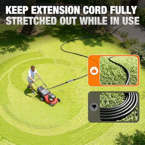 12/3 Gauge Outdoor Extension Cord 10 FT Heavy Duty Waterproof Black(2Pack) - Image 6