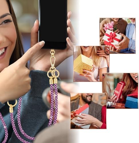 Crystal Phone Strap Crossbody and Wrist Lanyard, Anti Theft Layered & Wrist Strap Cell Phone Neck for Women - Image 6