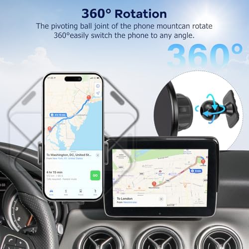 Car Phone Holder Fit for CLA 2015-2019/GLA 2016-2020/A-Class 2017-2019 Accessories -Cell Phone Mount for CLA/GLA 8 inch Touchscreen Hands-Free 360° Rotation - Image 5