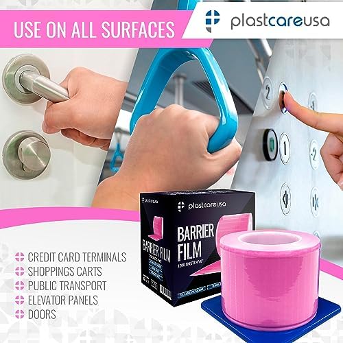 Pink Barrier Film Roll 4"x6" - 6.5nm Thickness Medical Grade Surface Protective Dental Barrier Film for Dental, Medical, Tattoo - Easy Peel, Non-Stick Tape (1 Box of 1200 Sheets) By PlastCare USA - Image 6