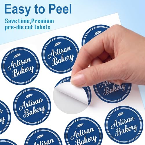 Circle Labels, 1.5" Round Labels, Round Sticker Labels for Laser&Inkjet Printers, 30 Sheets, 600 Total Adhesive Labels for DIY Craft, School Supplies, Pony Packaging (20 per Sheet) HB-C020 - Image 6