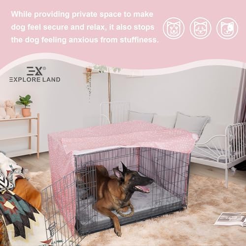 Explore Land Pattern Dog Crate Cover, 30 Inches (Princess Pink) - Image 5