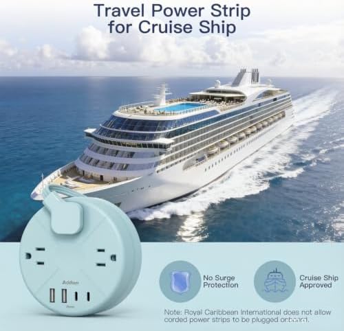Travel Power Strip - Cruise Ship Essentials with 5ft Retractable Cord - Image 5