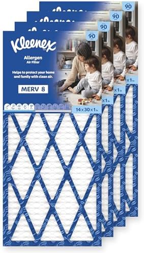 Kleenex Allergen Air Filter 14x30x1 Inches - 8 MERV RATING (4-Pack) by Kleenex%C2%AE