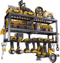 Spampur Power Tool Organizer for Tool Storage, Drill Holder Wall Mount with Screwdriver Organizer, Tool Holder for Garage Wall Organization, Heavy Duty Metal Tool Shelf with Battery Holder by Spampur