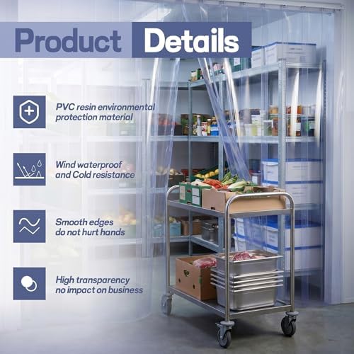 Juexica 142 X 118 Inch Clear Freezer Door Curtain Plastic Strips - Image 3