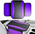 Leather Car Center Console Cover with Side Storage Pockets, Waterproof Armrest Cushion Protector Organizer for Vehicles SUVs, Interior Accessories, Car Decorations Stylish Arm Rest Pad (Purple) by Unknown