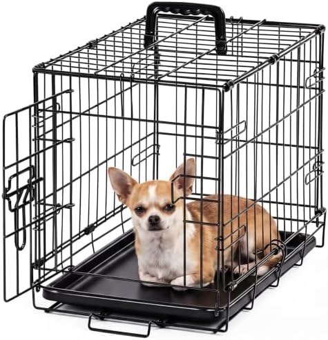 Sweetcrispy Dog Crate, 18 Inch Small Dog Cage, Foldable Puppy Pet Kennel by Sweetcrispy