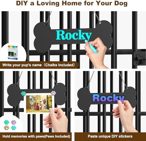 Easycom 31" Dog Crate Furniture Foldable, No Assembly, Rustic Brown - Image 3