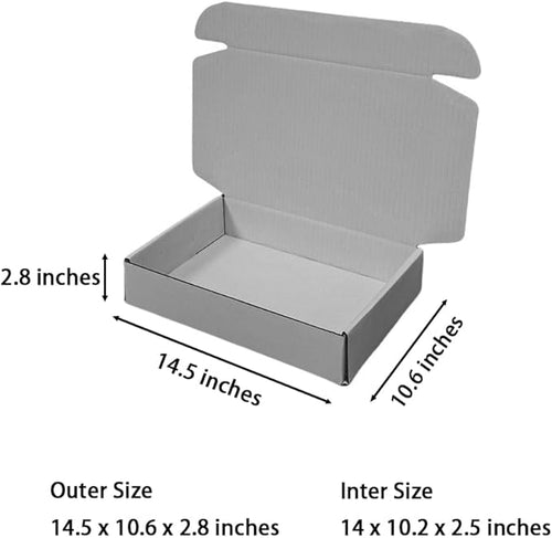 20 Pcs 14.5 x 10.6 x 2.8 inches Corrugated Cardboard Gift Boxes Recyclable - Image 2