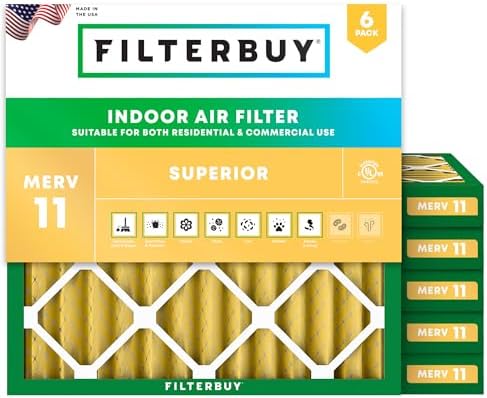 Filterbuy 10x10x2 Air Filter MERV 11 Pet & Allergy Defense (6-Pack) by Filterbuy