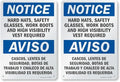 SmartSign - S-5992-AL-14 Notice - Hard Hats, Glasses, Boots, Vest Required Bilingual Sign By | 10" x 14" Aluminum (Pack of 2) by SmartSign