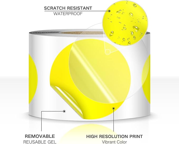 500 PCS Dot Sticker Tape 2" Inch Round Color Coding Labels Removable Writable - Image 6