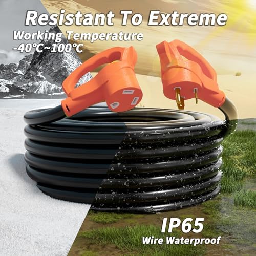 PlugSaf 15 FT 30 Amp RV Extension Cord Outdoor, 10AWG 125V 3750W STW Orange - Image 6