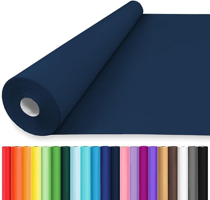 Vanhench 36" x 2400" Navy Blue Wrapping Paper, Solid Color Art Kraft Craft Paper by Vanhench
