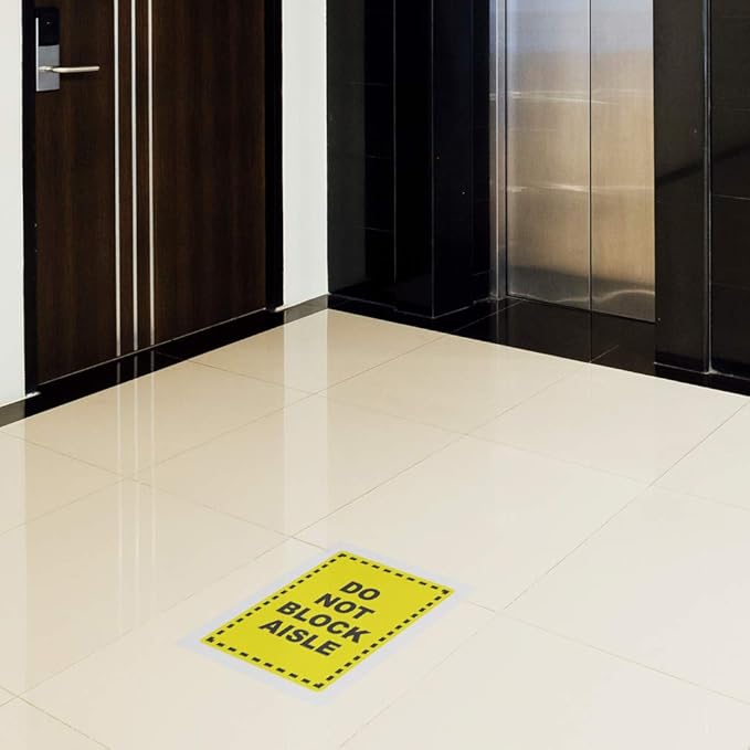 Do Not Block Floor Decals Aisle Yellow Anti-Slip Vertical Shape Lifestyle - Image 4