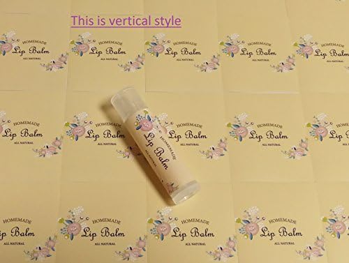 Homemade Skincare Products Adhesive Labels Stickers for Lip Balm Handcream Candle Container Tubes 20pcs (T Lip Balm - Pastel Orange) - Image 2