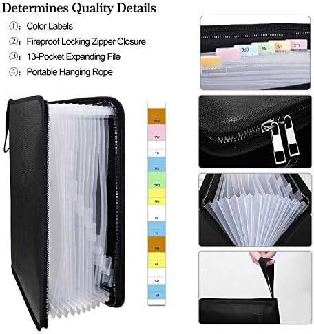 ENGPOW Expanding File Folder,Fireproof 13 Pockets Document Organizer Bag - Image 3