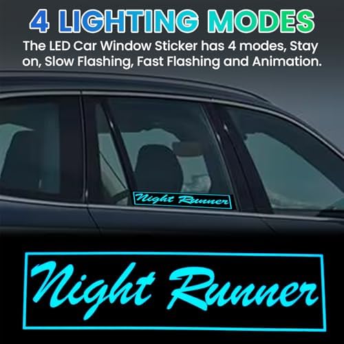 Light Up Decal Nightrunner Led Stickers 4 Light Mode Glow Panels for Car Auto Window EL Panel Light Decoration - Image 3
