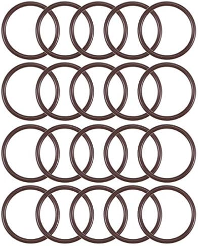 uxcell Fluorine Rubber O-Rings 25mm OD 21mm ID 2mm Width, Metric FKM Sealing Gasket, Pack of 20 by uxcell