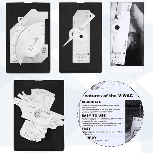 Hicarer 6 Piece Welding Gauge Set Weld Inspection Tools Size Measure Kit - Image 5