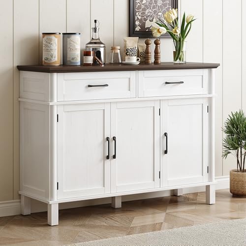 ONBRILL 55 Inch Buffet Cabinet with Storage, Off White by ONBRILL