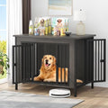 EasyCom 39.96" Dog Crate Furniture for 1 or 2 Dogs, 35-60 Pounds, Dark Grey by EasyCom