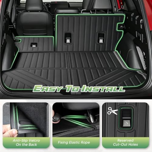 Outback Floor Mats - Car Mats for Outback 2026, All Weather Full Set Cargo Liner with Backrest Mat for Outback Accessories, Heavy Duty Waterproof, Black - Image 5