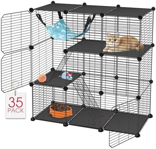 VISCOO Cat Cage, 3-Tier DIY Catio Cat Enclosures, 36"x16"x36" Cat Playpen by VISCOO