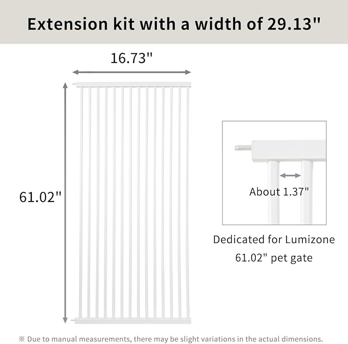 Lumizone Extra Tall Cat Gate Extension Kit 61.02" High Pressure Mounted 2025 - Image 3