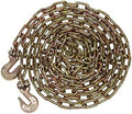 1/4" x 16' Transport Binder Chain Grade 70 with Grab Hook - 3150 LBS WLL Transport Binder Tow Chain with Hooks - Towing Equipment - Gold Chromate by MyteeProducts