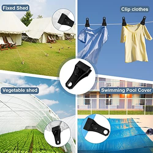 60Pcs Large Heavy Duty Lock Grip Tarp Clips with 200Pcs Zip Cable Ties - Image 7