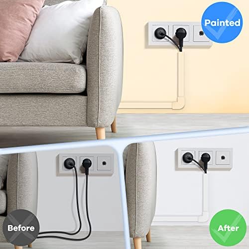 126in Cord Hider Kit, ZhiYo Cord Cover for Wall Mounted TV, Paintable Wire Cover for Cords, TV Cable Hider Wall Kit, Cable Cover Wire Management, White Cords Concealer, 8 x L15.7in W0.95in H0.55in - Image 6